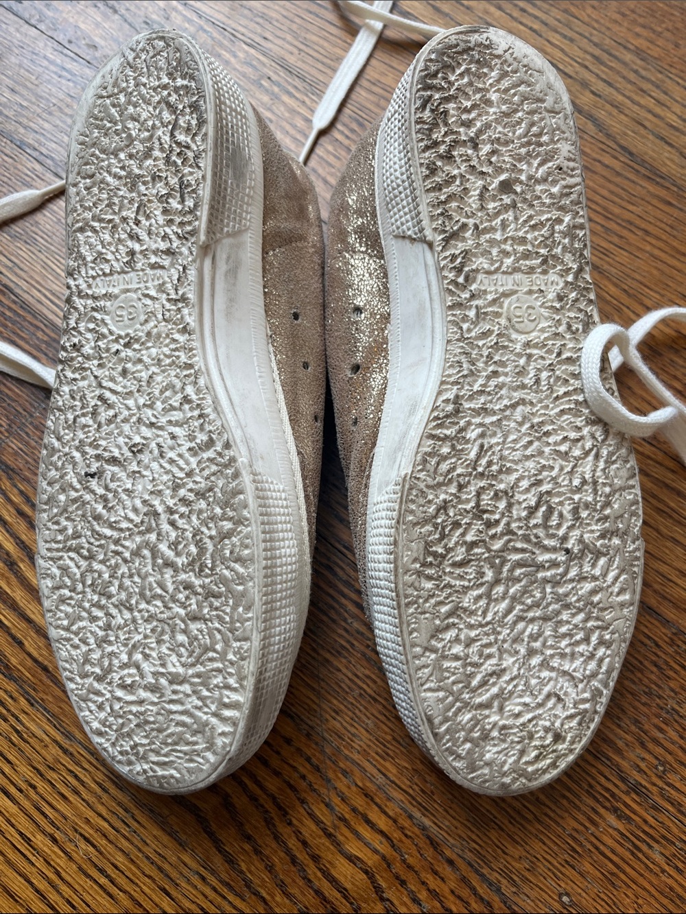 GOLDEN GOOSE METALLIC GOLD SNEAKERS 35 - Picture 6 of 8